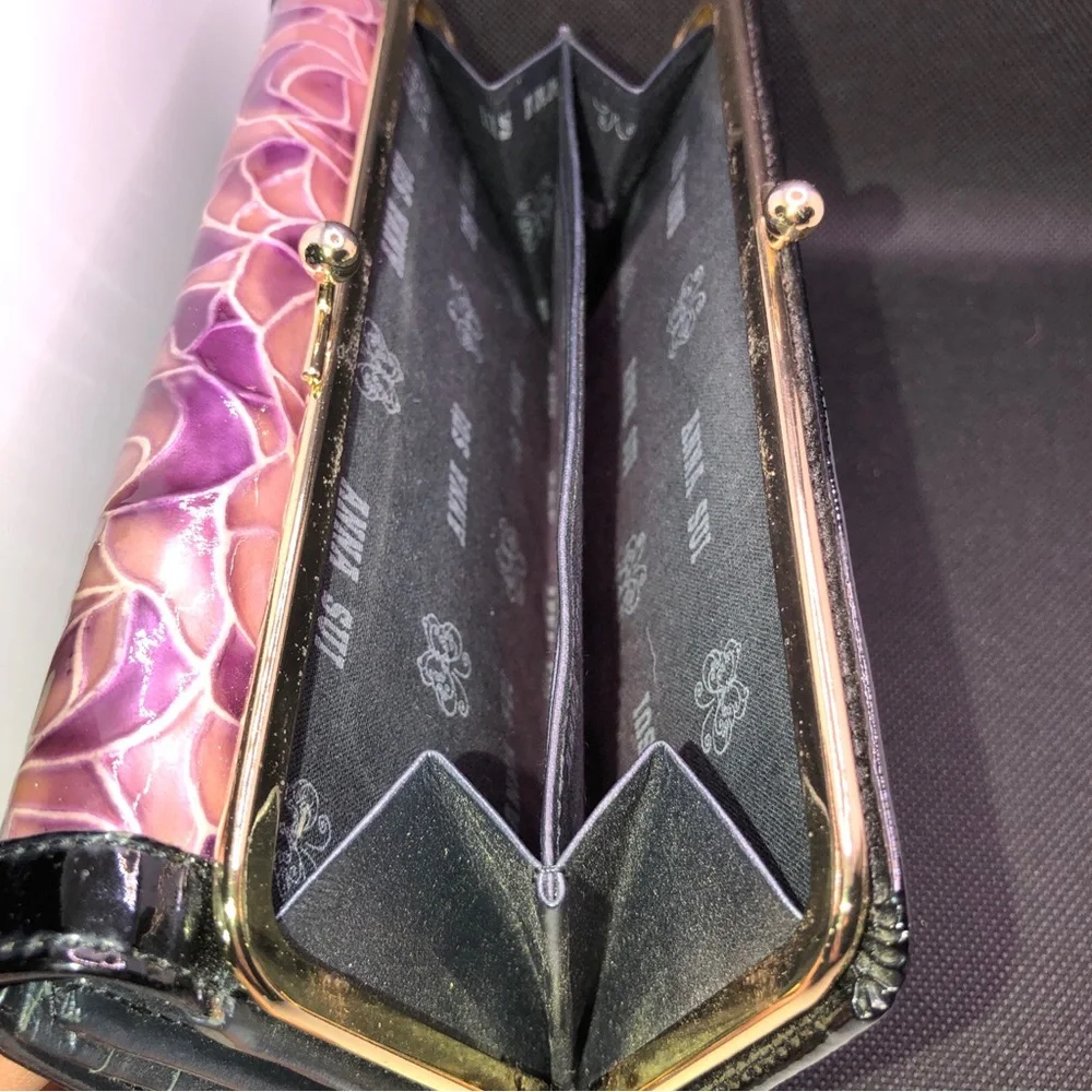 Anna Sui Dolce purple embossed kiss lock wallet